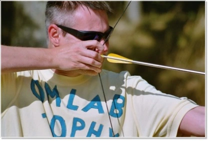 Employee doing archery