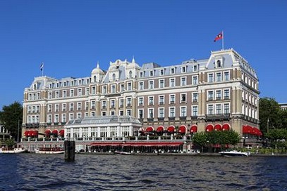 View of the Amstel Hotel from the water: Top hotel for corporate events