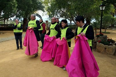 Staff team at the bullfighting school in Andalusia 