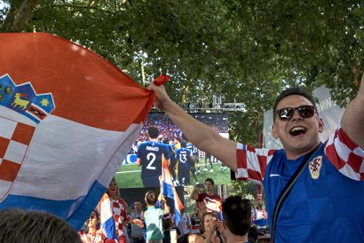 Croatian football supporter during the World Cup